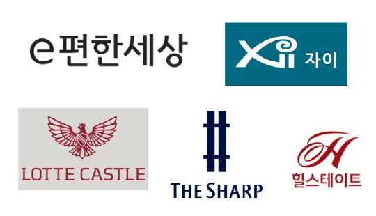 올해 1월은 연중 가장 많은 새 아파트 물량이 쏟아지며 대형건설사 브랜드 분양도 이어질 전망이다. 사진은 올해 이달 입주자모집공고를 마치고 분양이 확정된 아파트 브랜드 BI.   <각 사 제공>